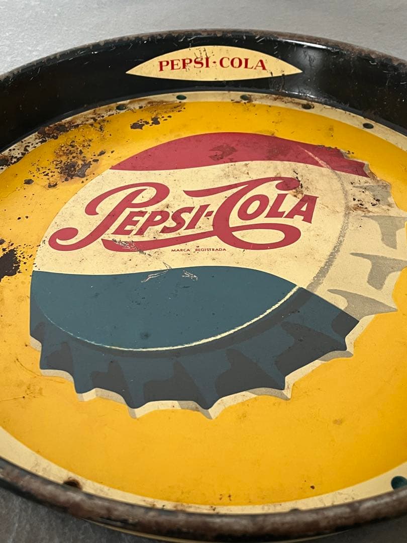 50s ペプシ-コーラ　PEPSI-COLA 金属製　ヴィンテージ　トレイ