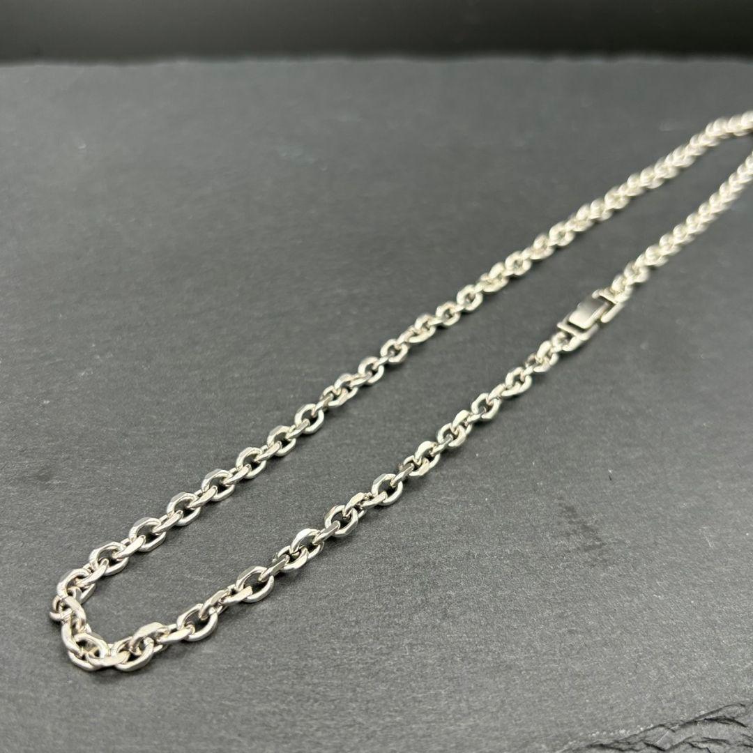 ヴィンテージ 925 シルバー チェーン ショート ネックレス シンプル 喜平