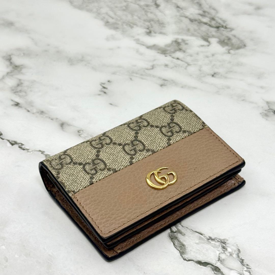 【極美品】GUCCI グッチ 二つ折り財布 マーモント ダブルG スプリーム