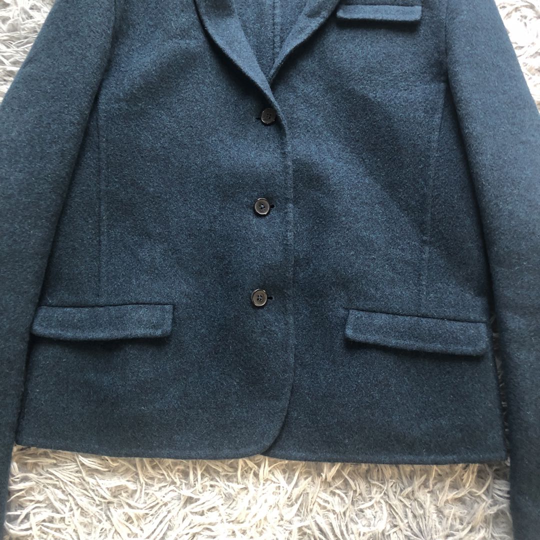 JIL SANDER【S】イタリア製 カシミヤ テーラード ジャケット グリーン
