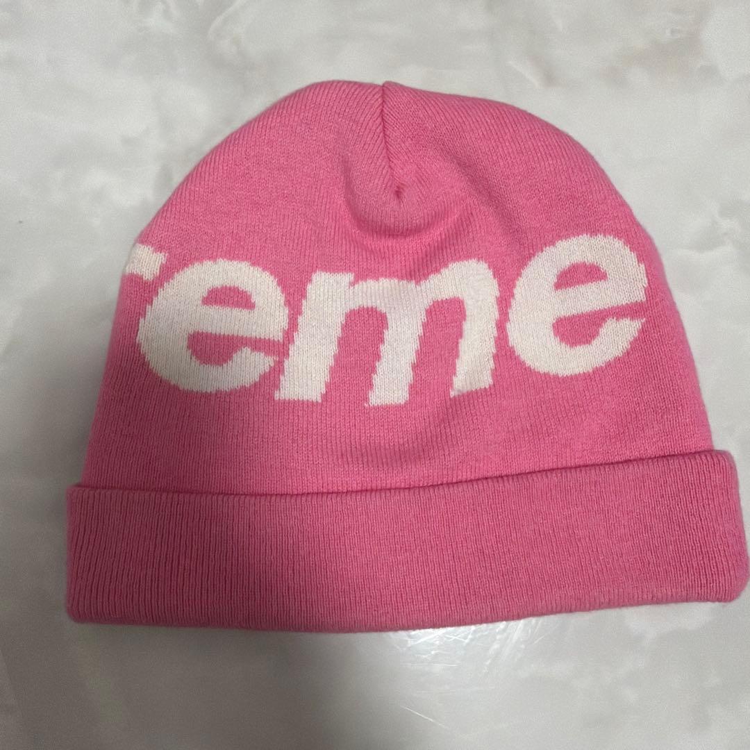 Supreme ピンク ニット帽 ビーニー