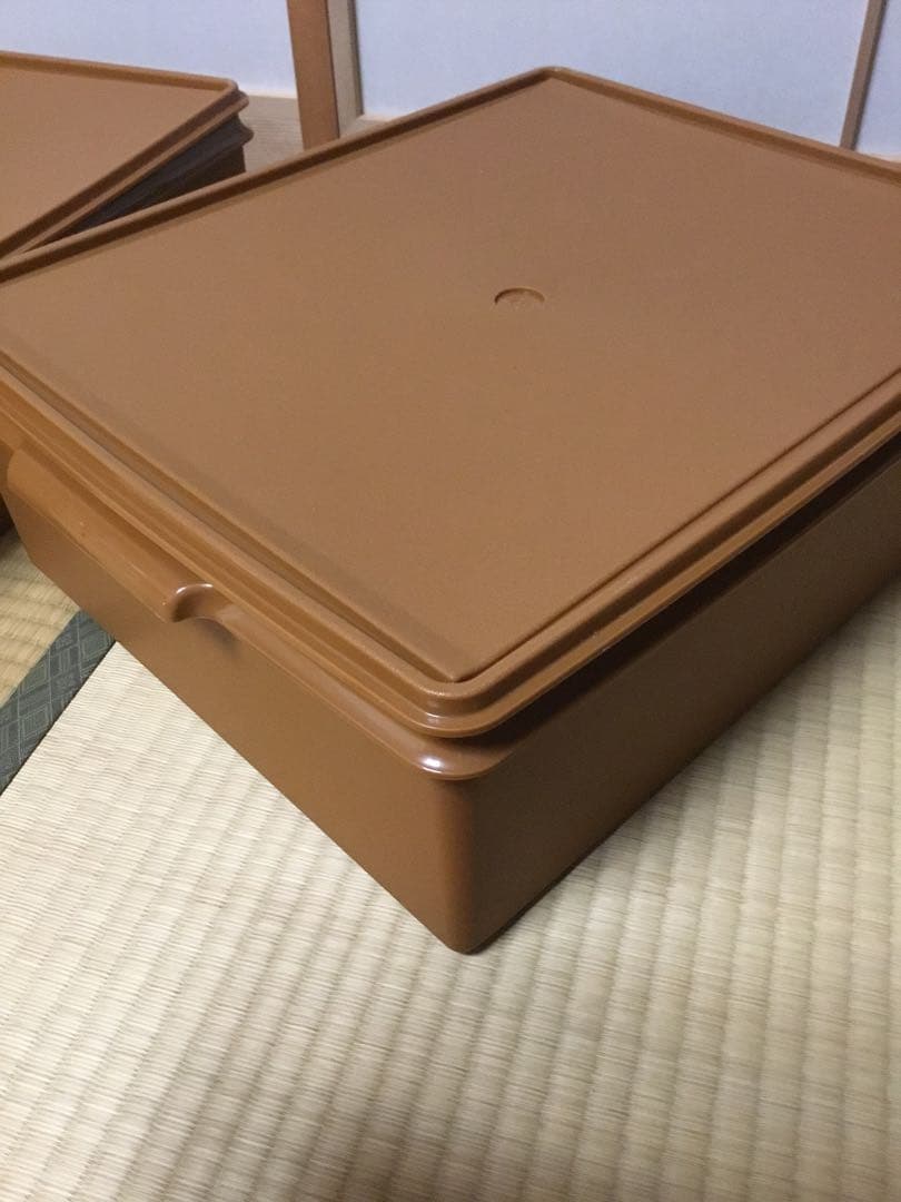 タッパーウェア　スーパーケース　ブラウン　2個セット　美品