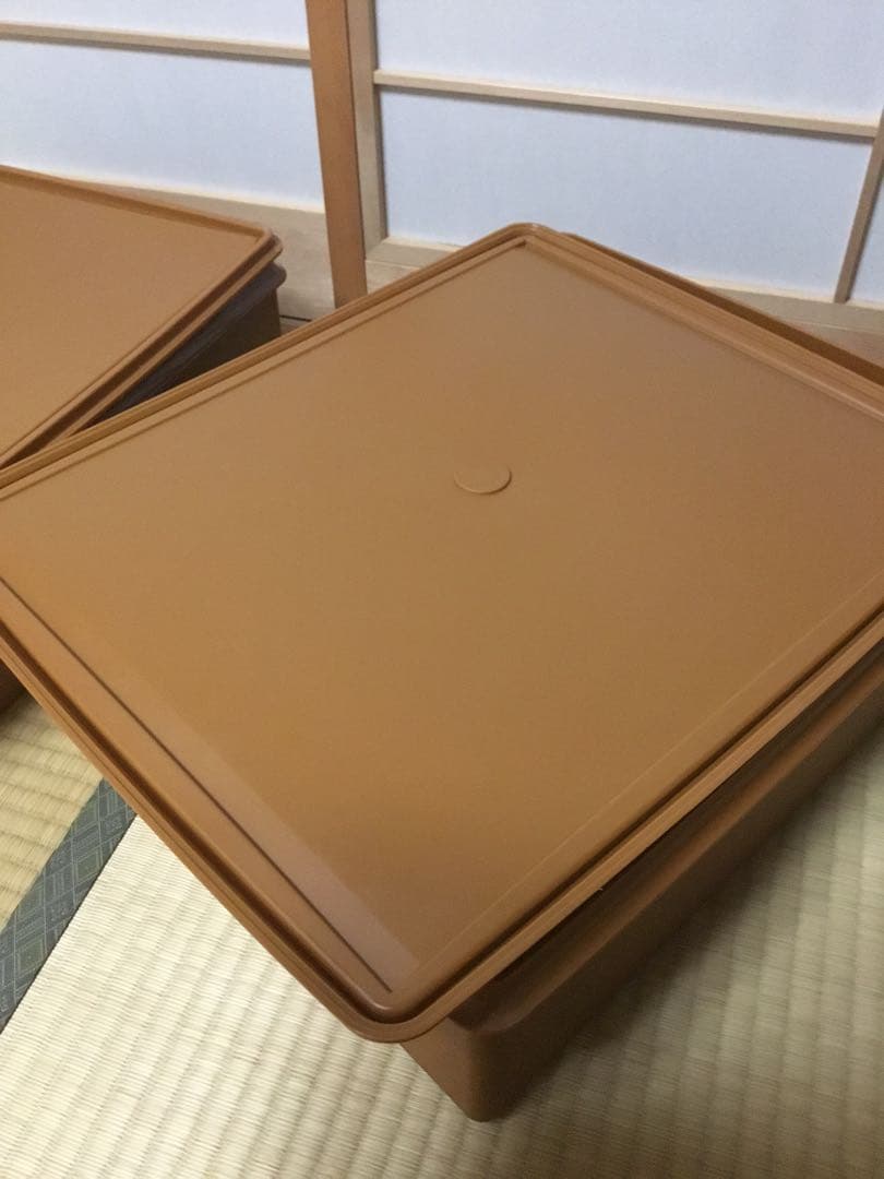 タッパーウェア　スーパーケース　ブラウン　2個セット　美品