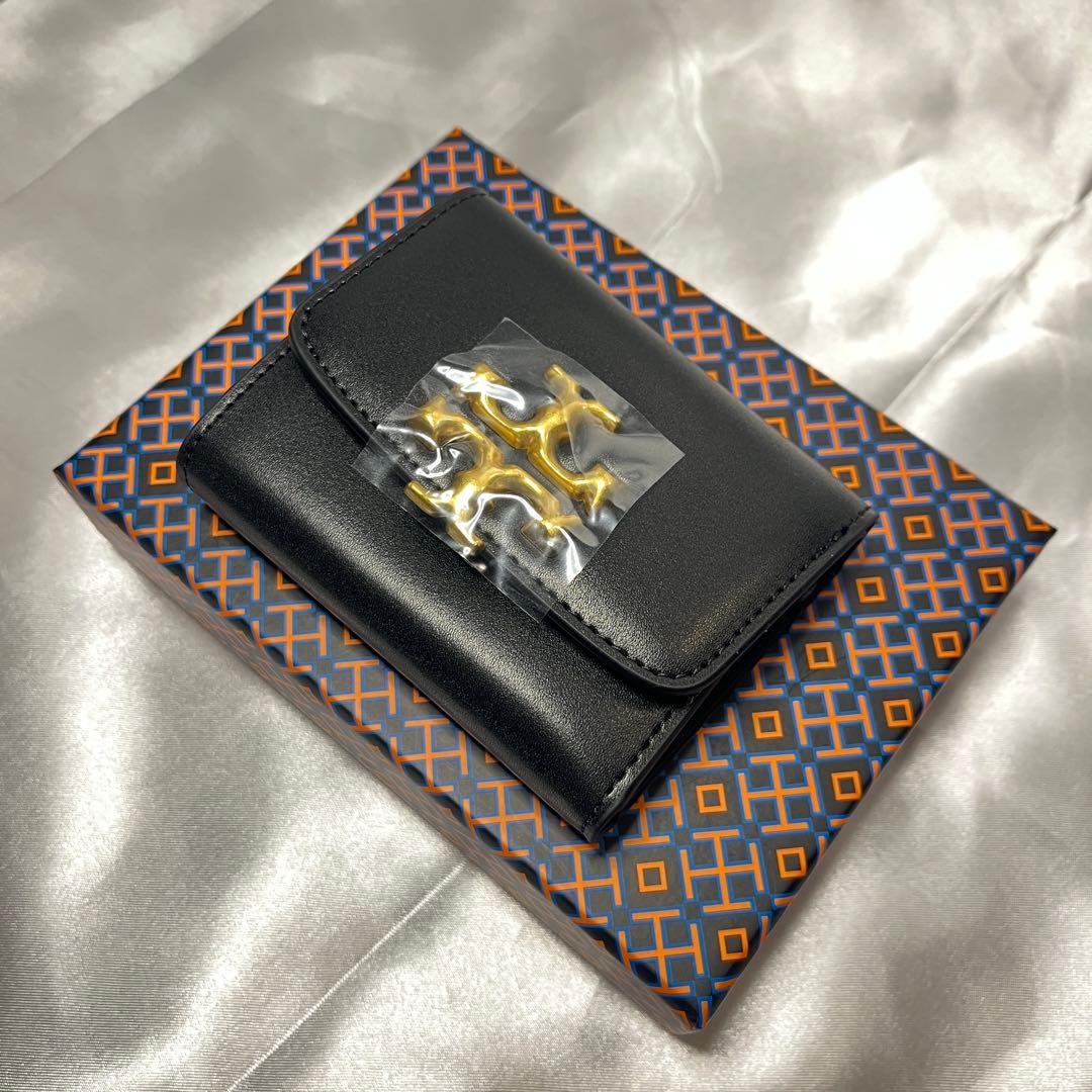 新品 TORY BURCH ブラック3つ折り財布 コンパクトウォレット