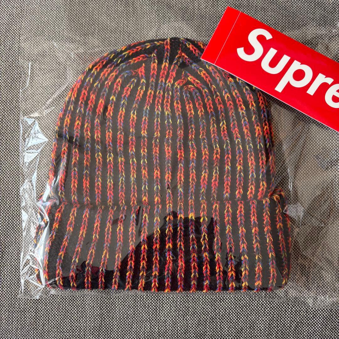 帽子 supreme Rainbow Loose Gauge Beanie black