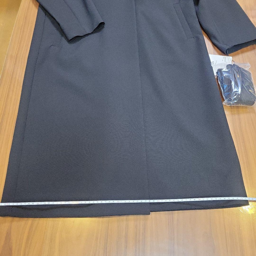 Elura　Vネックノーカラーコート　ベルト付き　ブラック　Lサイズ