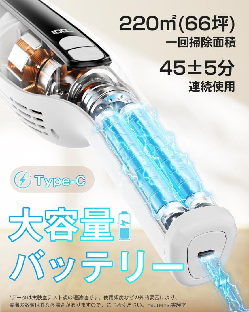✨1点物✨掃除機 コードレス 自立式 LEDライト付き サイクロン式 2way