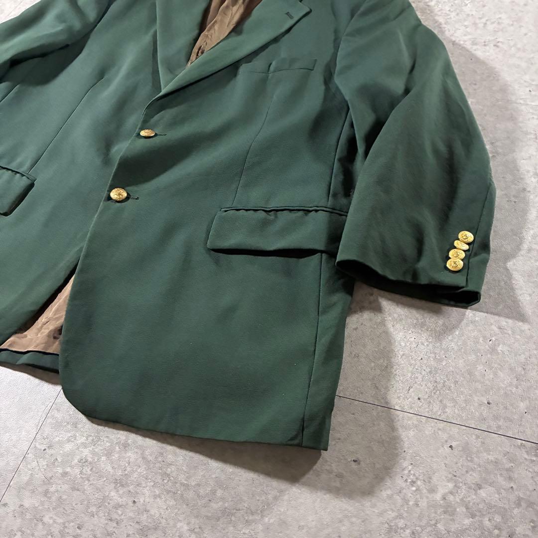 90s CHAPS Ralph Lauren金ボタンテーラードジャケットグリーン