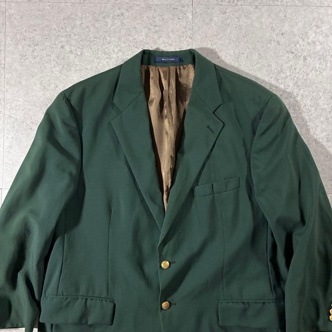 90s CHAPS Ralph Lauren金ボタンテーラードジャケットグリーン