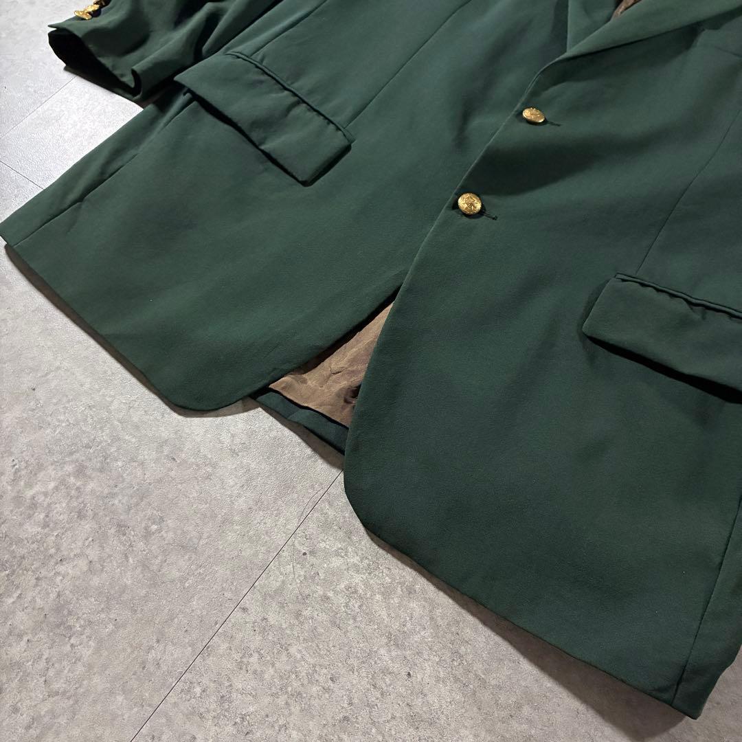 90s CHAPS Ralph Lauren金ボタンテーラードジャケットグリーン