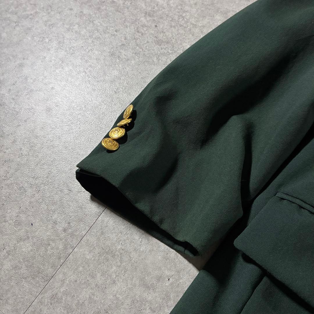 90s CHAPS Ralph Lauren金ボタンテーラードジャケットグリーン