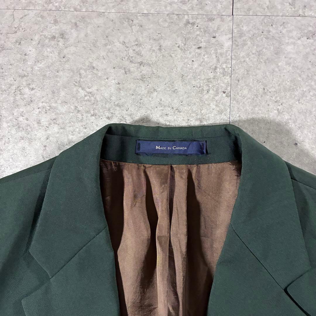 90s CHAPS Ralph Lauren金ボタンテーラードジャケットグリーン