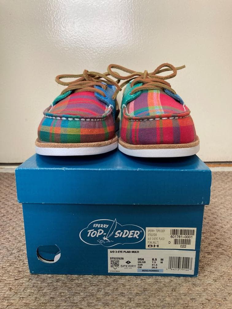 Topsider メンズチェック柄デッキシューズ　トートバッグ付き　新品未使用