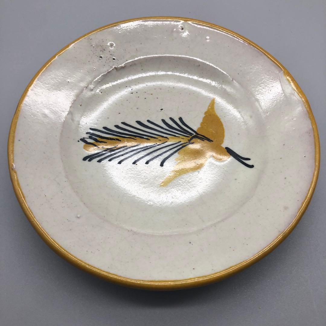 メキシコプエブラタラベラ焼ビンテージ陶器伝統工芸鳥バード中皿プレート19cmA