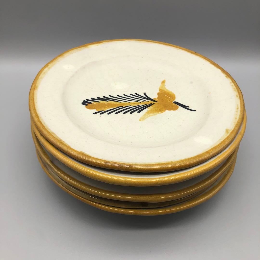 メキシコプエブラタラベラ焼ビンテージ陶器伝統工芸鳥バード中皿プレート19cmA