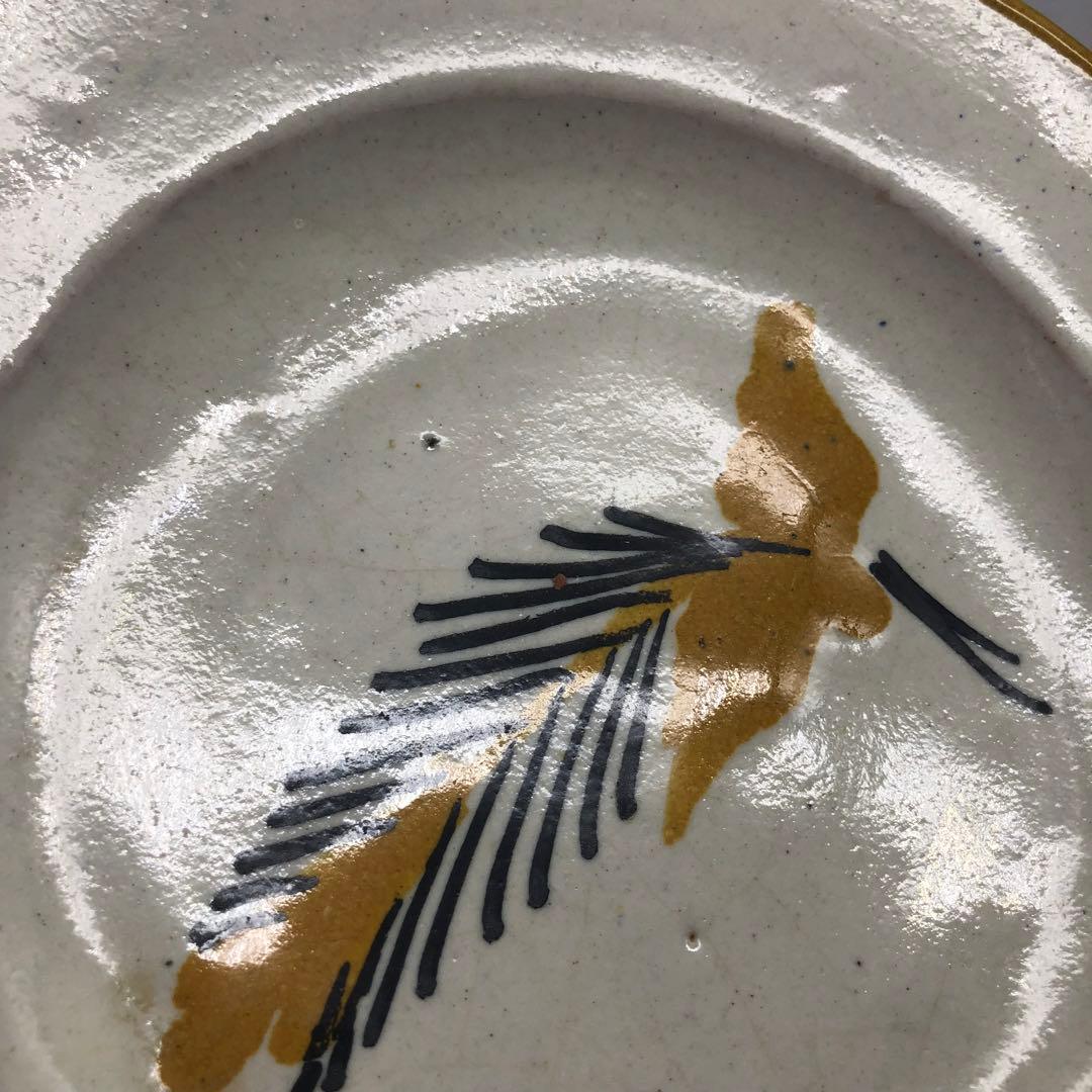 メキシコプエブラタラベラ焼ビンテージ陶器伝統工芸鳥バード中皿プレート19cmA