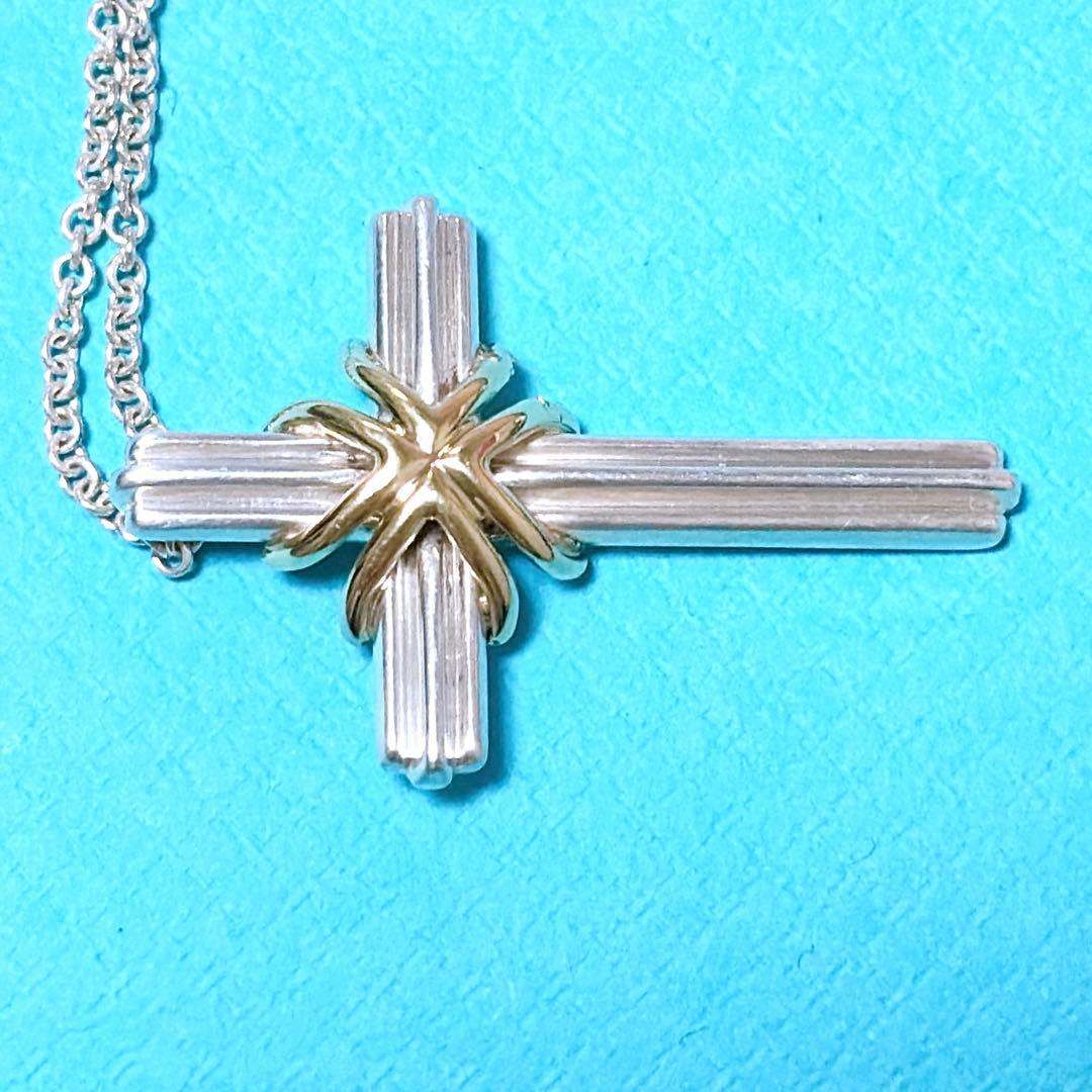 【美品】Tiffany ティファニー クロス 十字架 ネックレス 925/750