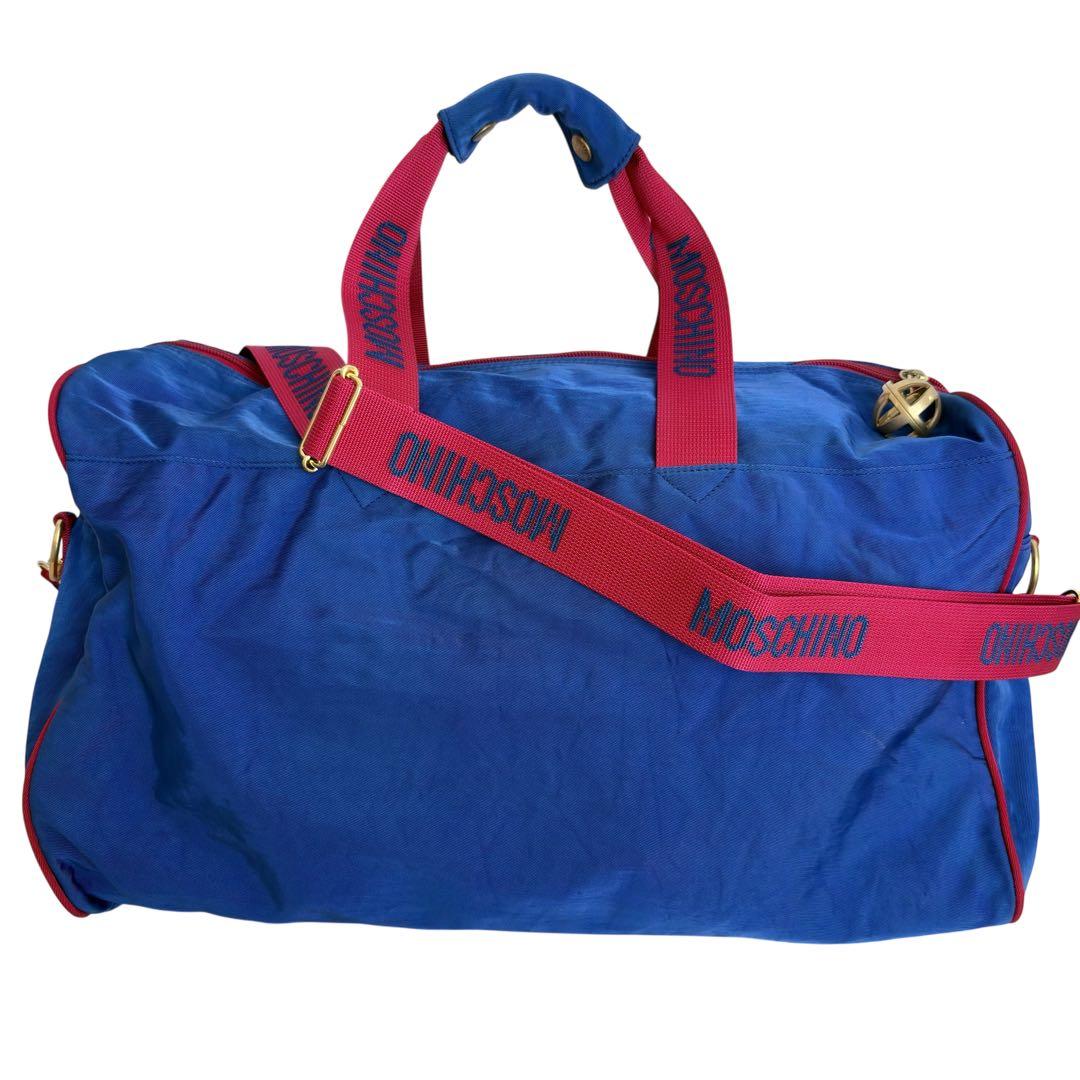 MOSCHINO モスキーノ 2way ボストン ショルダーバッグ ブルーハート