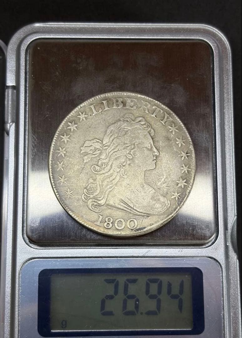 米国 1800年 本物ドレイプドバスト 1ドル銀貨 古銭