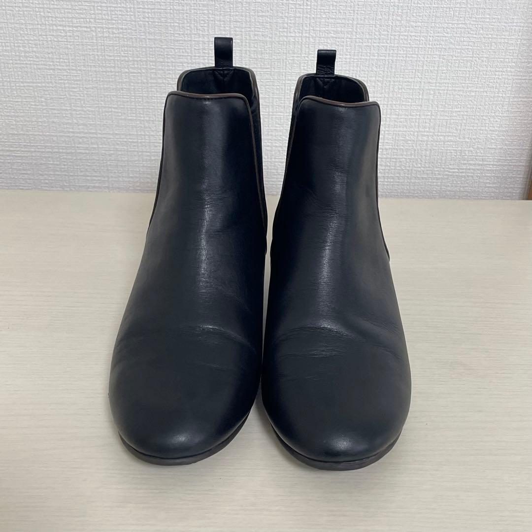 美品⭐︎ アシックス サイドゴアブーツ 黒 ウェッジソール 24.5cm