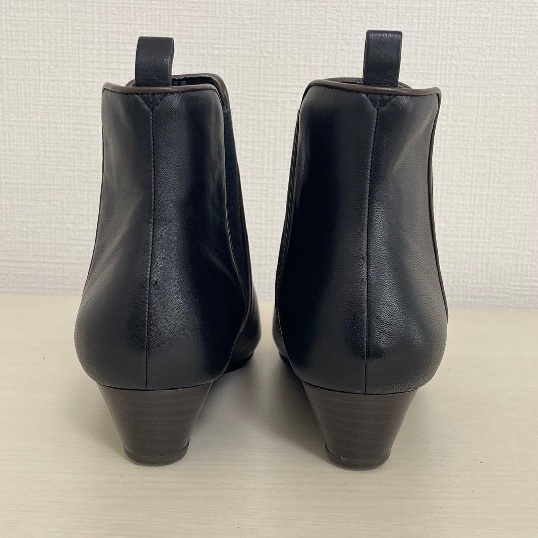 美品⭐︎ アシックス サイドゴアブーツ 黒 ウェッジソール 24.5cm