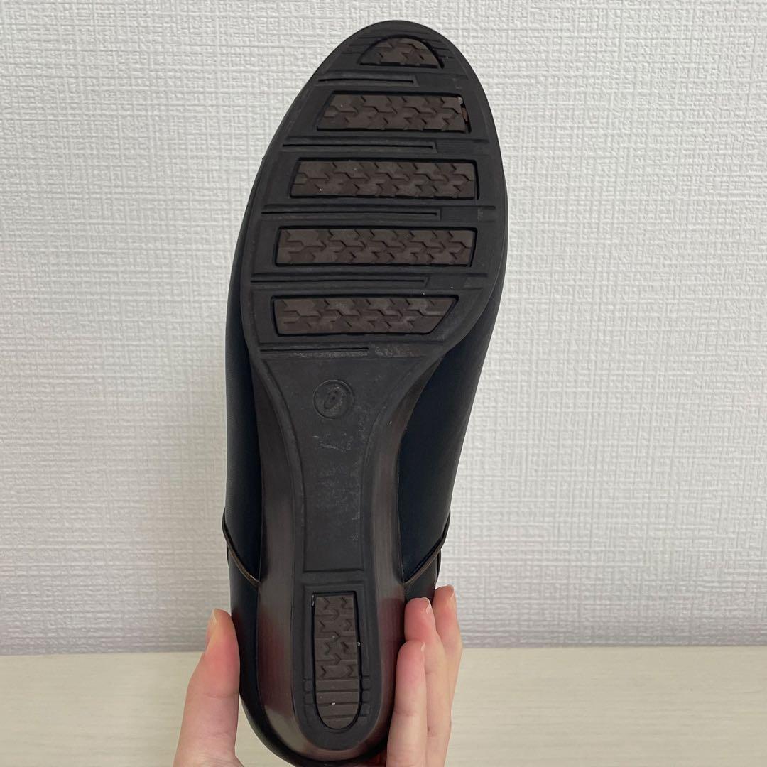 美品⭐︎ アシックス サイドゴアブーツ 黒 ウェッジソール 24.5cm