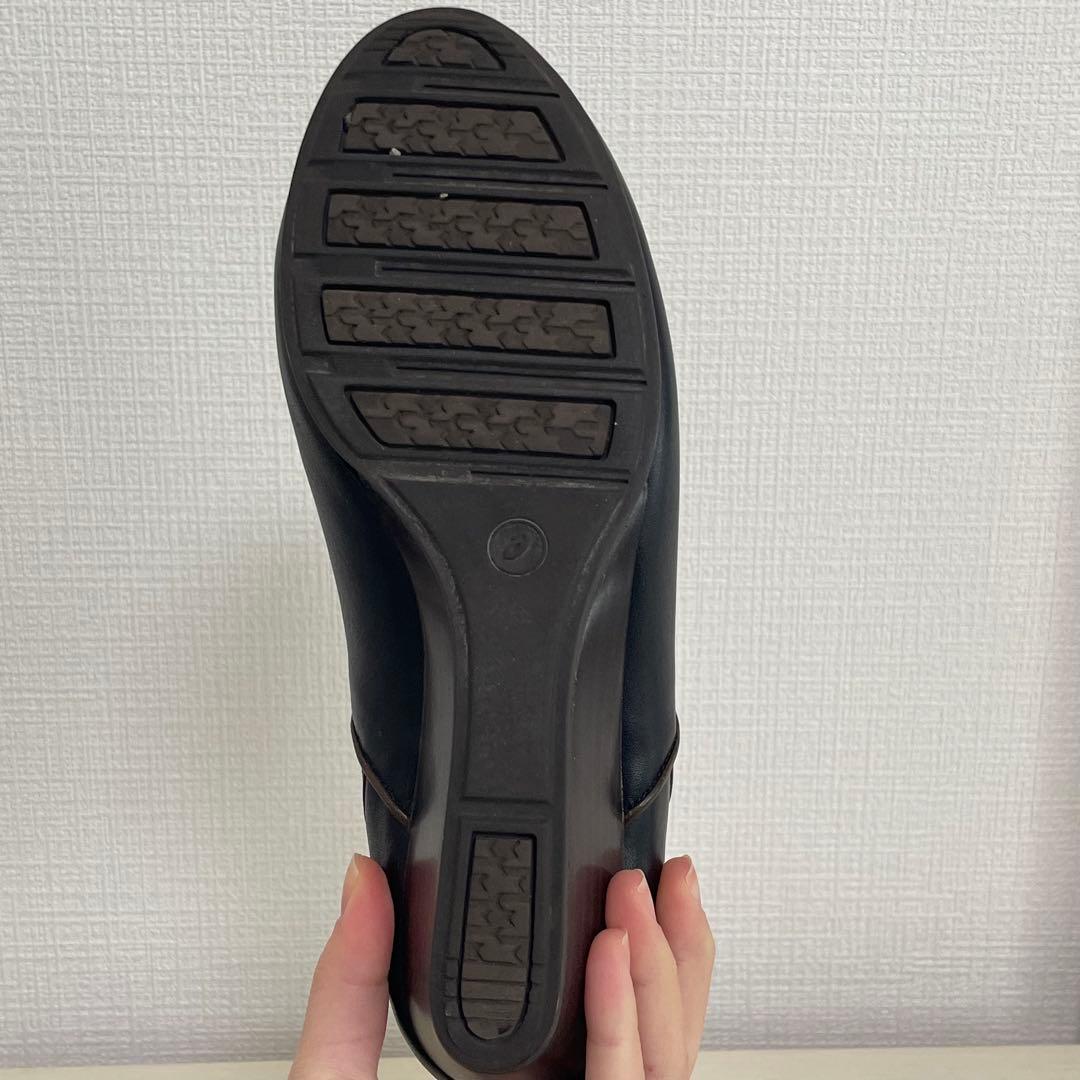 美品⭐︎ アシックス サイドゴアブーツ 黒 ウェッジソール 24.5cm