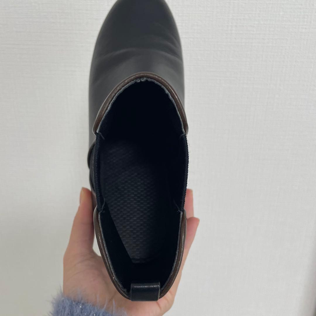 美品⭐︎ アシックス サイドゴアブーツ 黒 ウェッジソール 24.5cm