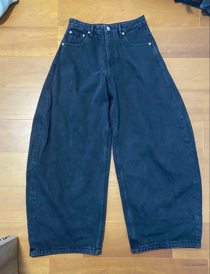 パンツ Peoplesense A-line Wide-leg Jeans Black