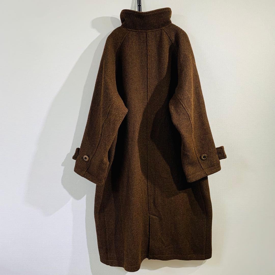 MEDE19F ミックス調ウール混カルゼのハイネックコート　ロングコート