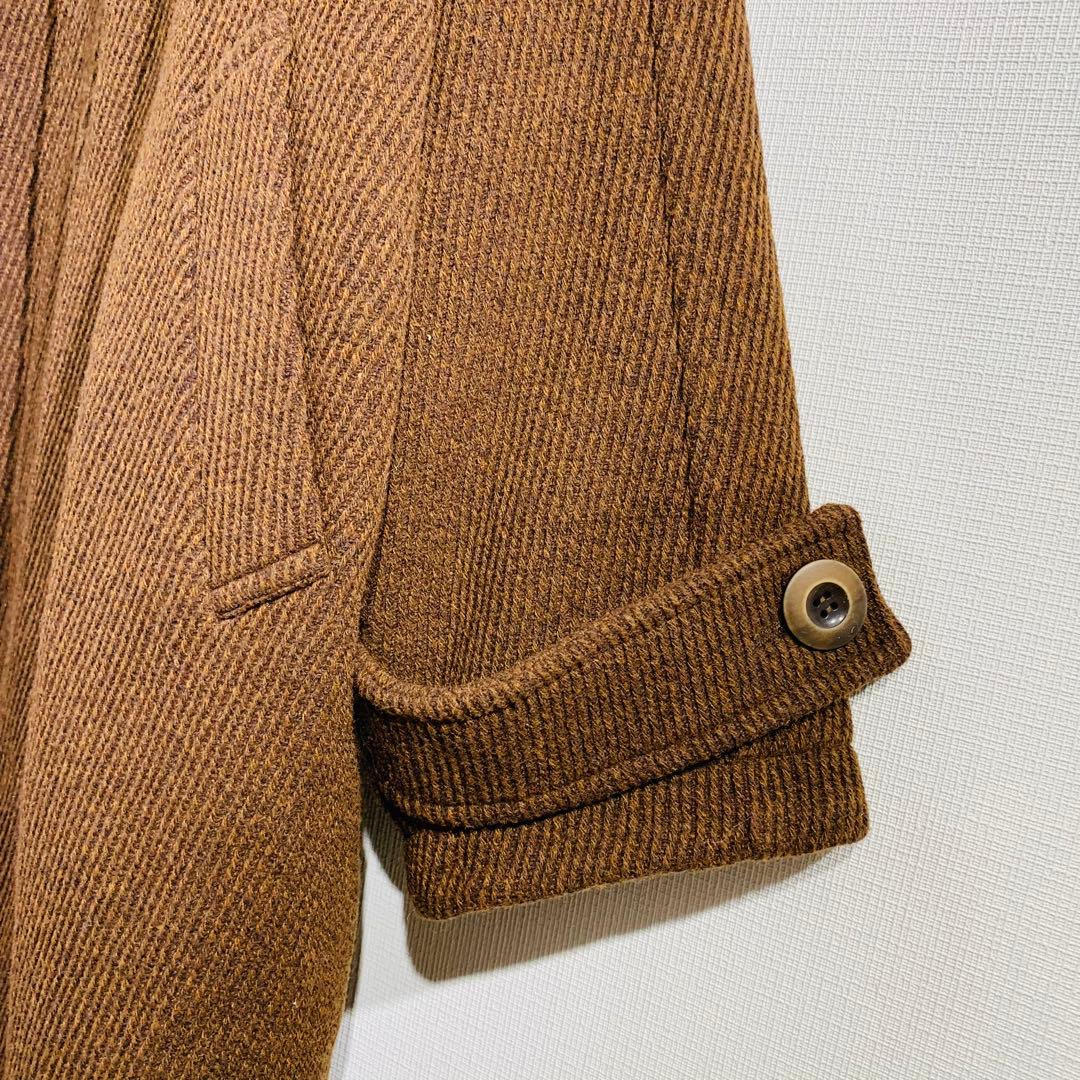 MEDE19F ミックス調ウール混カルゼのハイネックコート　ロングコート