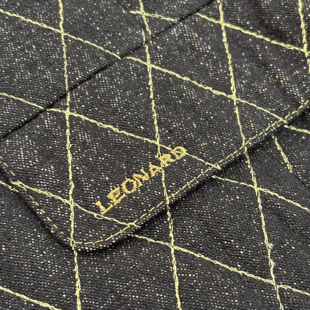 極美品✨レオナール テーラードジャケット【LL】金ボタン シルク 刺繍 チェック