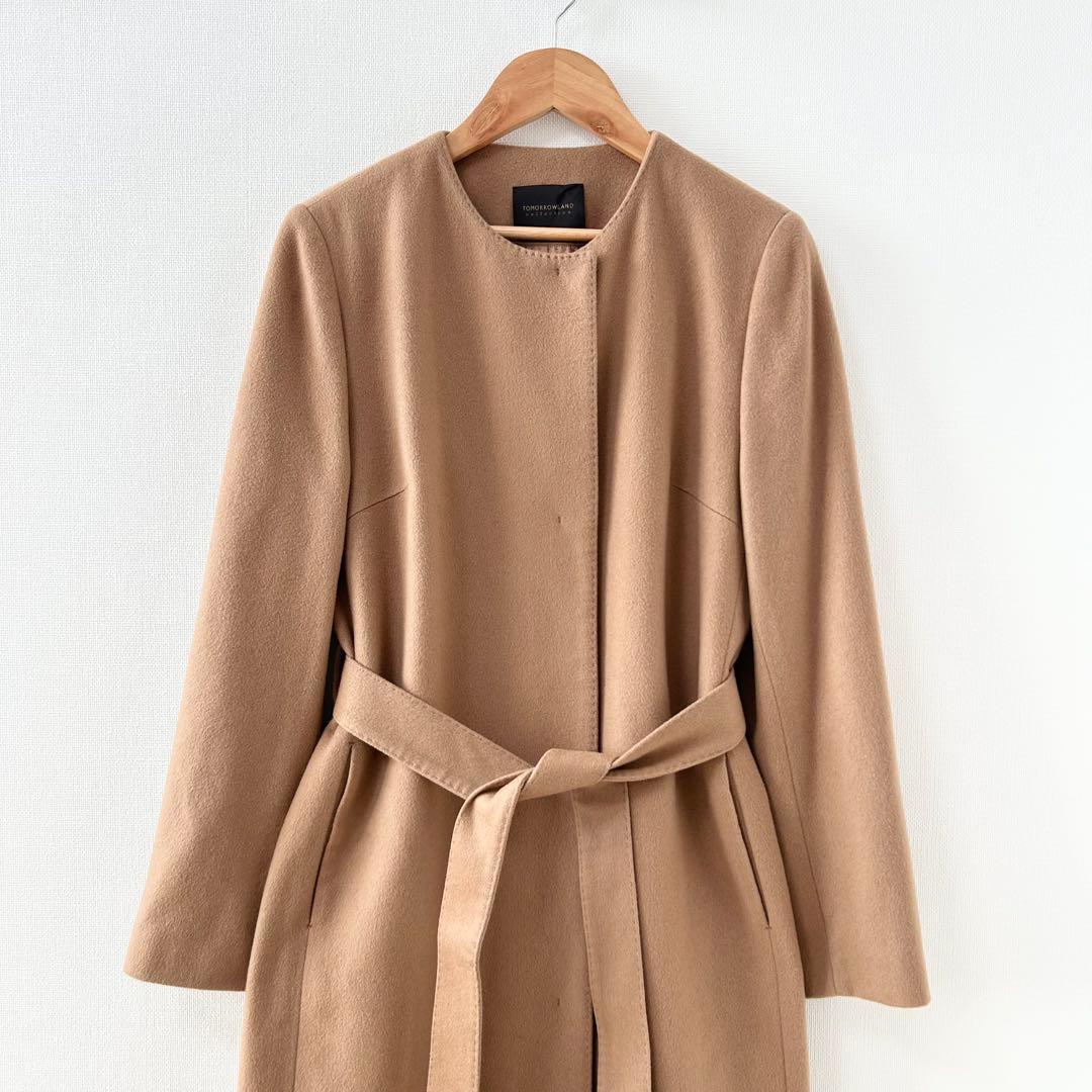 美品✨トゥモローランド　ロングコート　カシミヤ100% キャメル　36