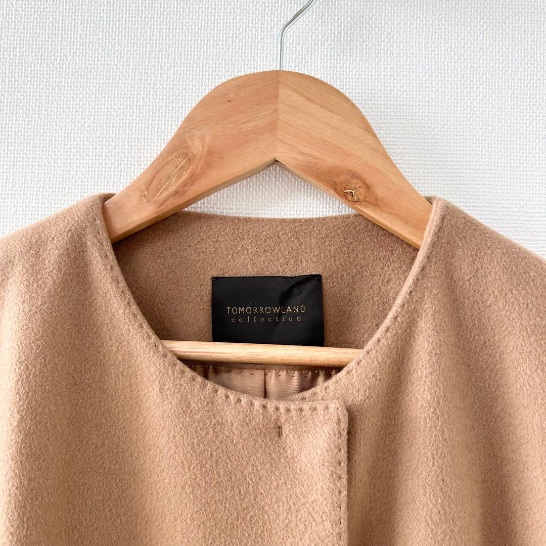 美品✨トゥモローランド　ロングコート　カシミヤ100% キャメル　36