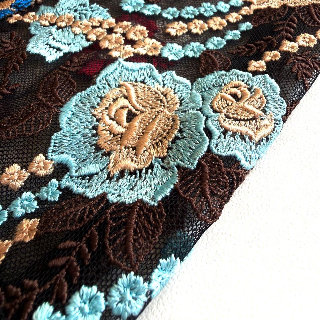 《美品》コムデギャルソン チュール タック フレアスカート フラワー 刺繍