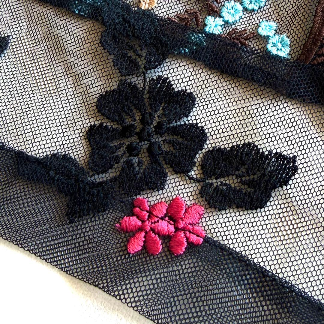 《美品》コムデギャルソン チュール タック フレアスカート フラワー 刺繍