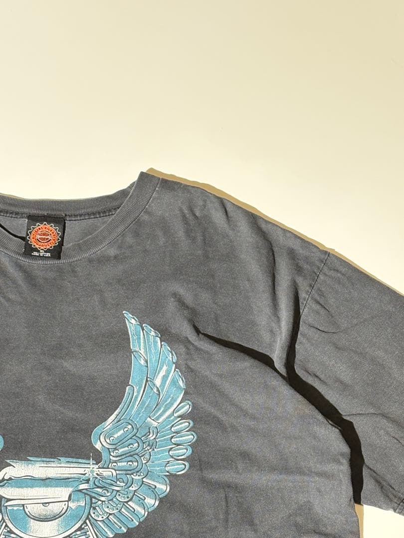 90s USA製｜ハーレー　HARLEY ｜イーグル　メタル｜XL｜炭黒グレー