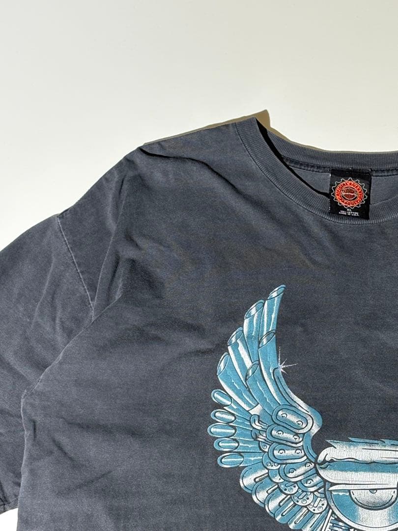 90s USA製｜ハーレー　HARLEY ｜イーグル　メタル｜XL｜炭黒グレー