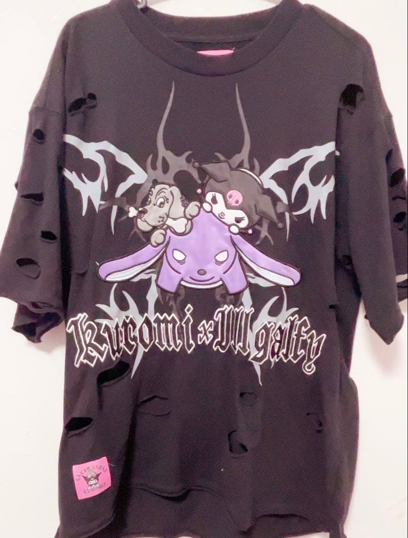 ガルフィー オーバーサイズTシャツ 黒 グラフィックプリント