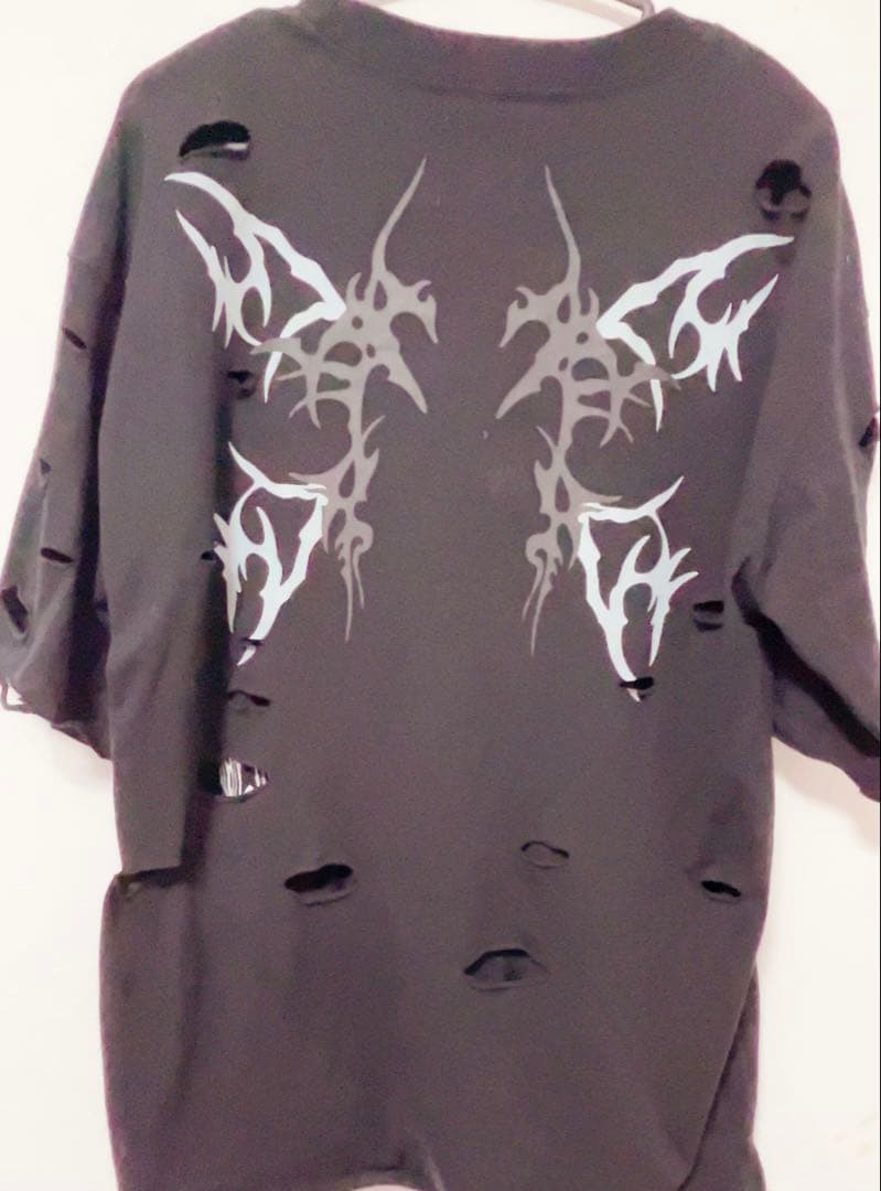 ガルフィー オーバーサイズTシャツ 黒 グラフィックプリント