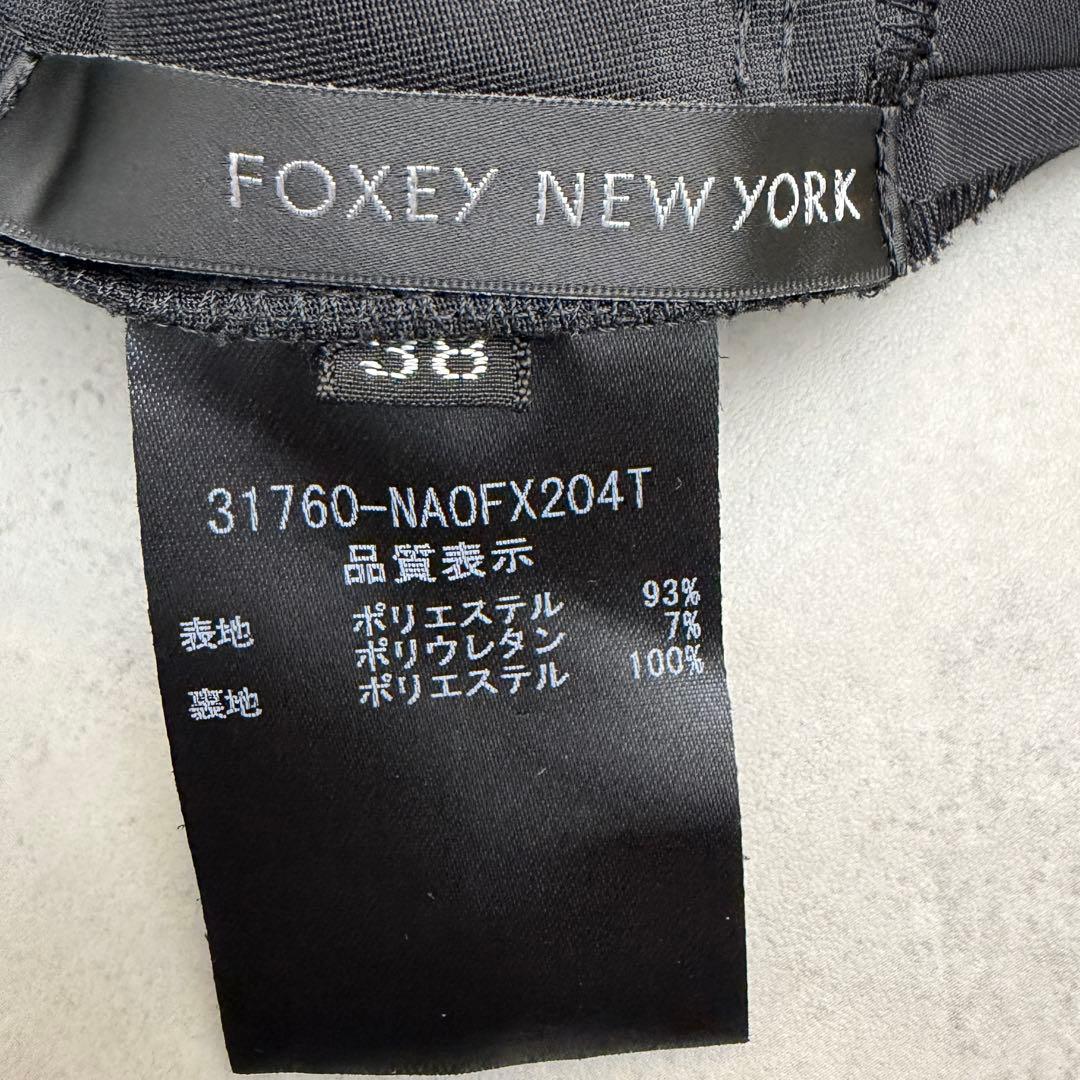 【FOXEY NEW YORK】ノースリーブフレアワンピース 黒 38 日本製