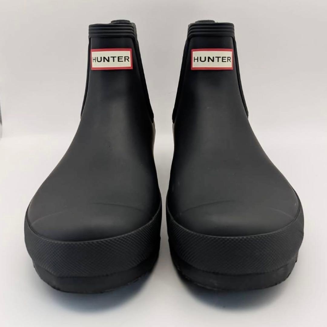 【極美品】HUNTER ショートレインブーツ サイドゴア ブラック 25cm