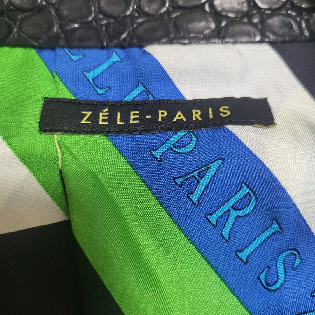 ZELE-PARIS クロコレザー ジャケット ブラック