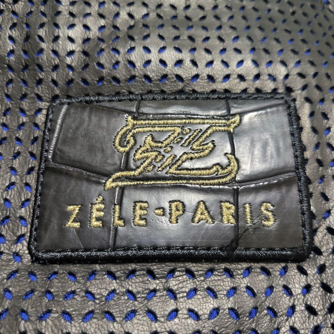 ZELE-PARIS クロコレザー ジャケット ブラック