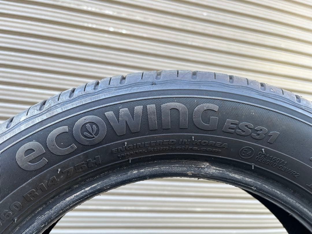 KUMHO ECOWING 165/60R14 サマータイヤ 4本セット　中古
