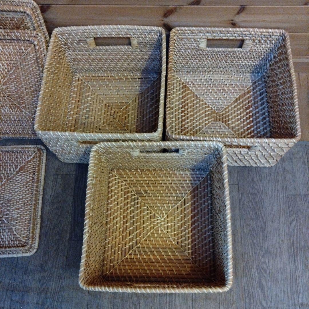 無印良品　ラタン角型バスケット