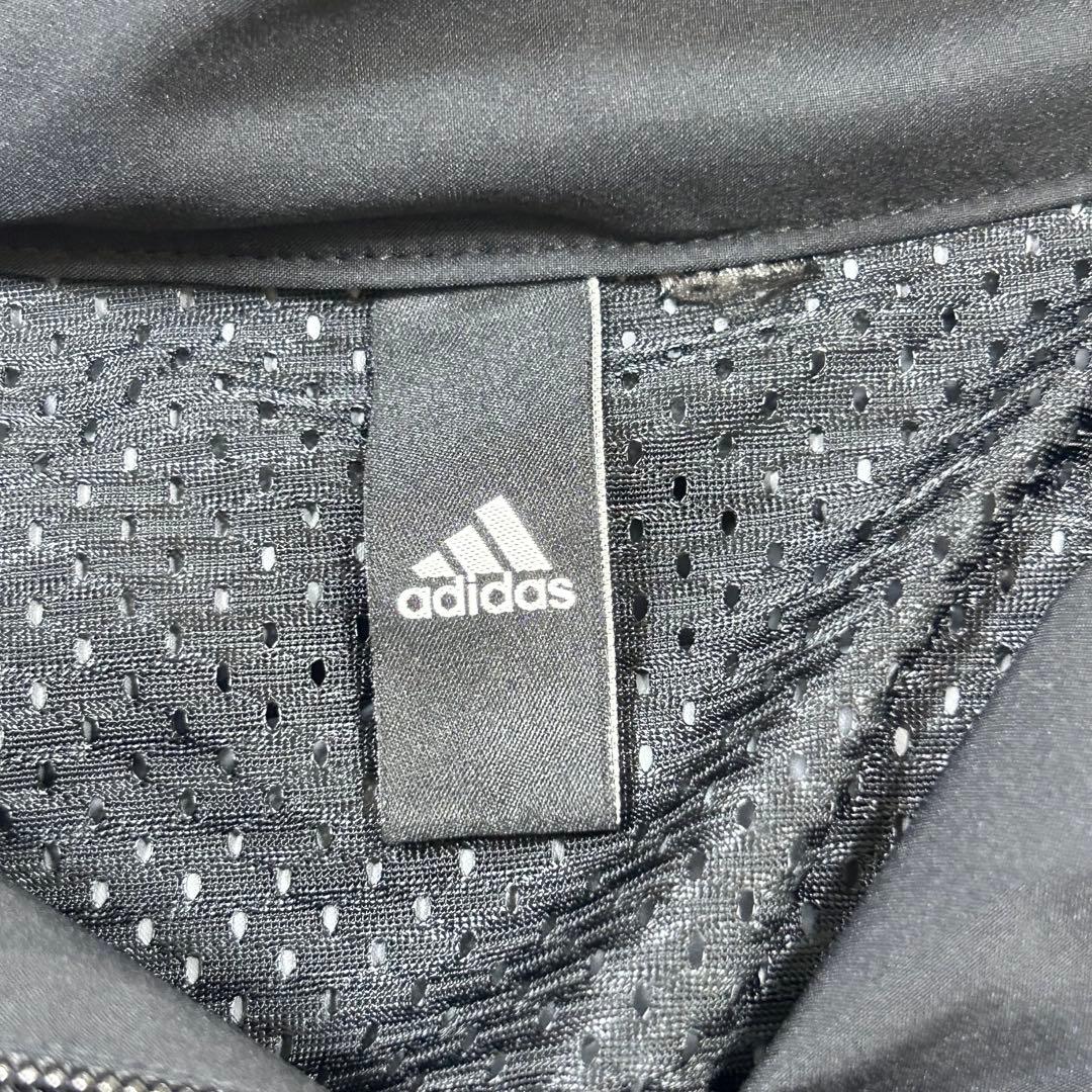 adidas アディダス　ナイロンロングコート　メッシュ　ブラック　S