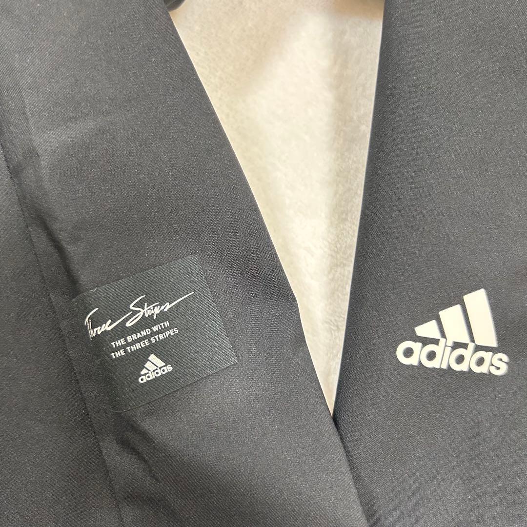 adidas アディダス　ナイロンロングコート　メッシュ　ブラック　S