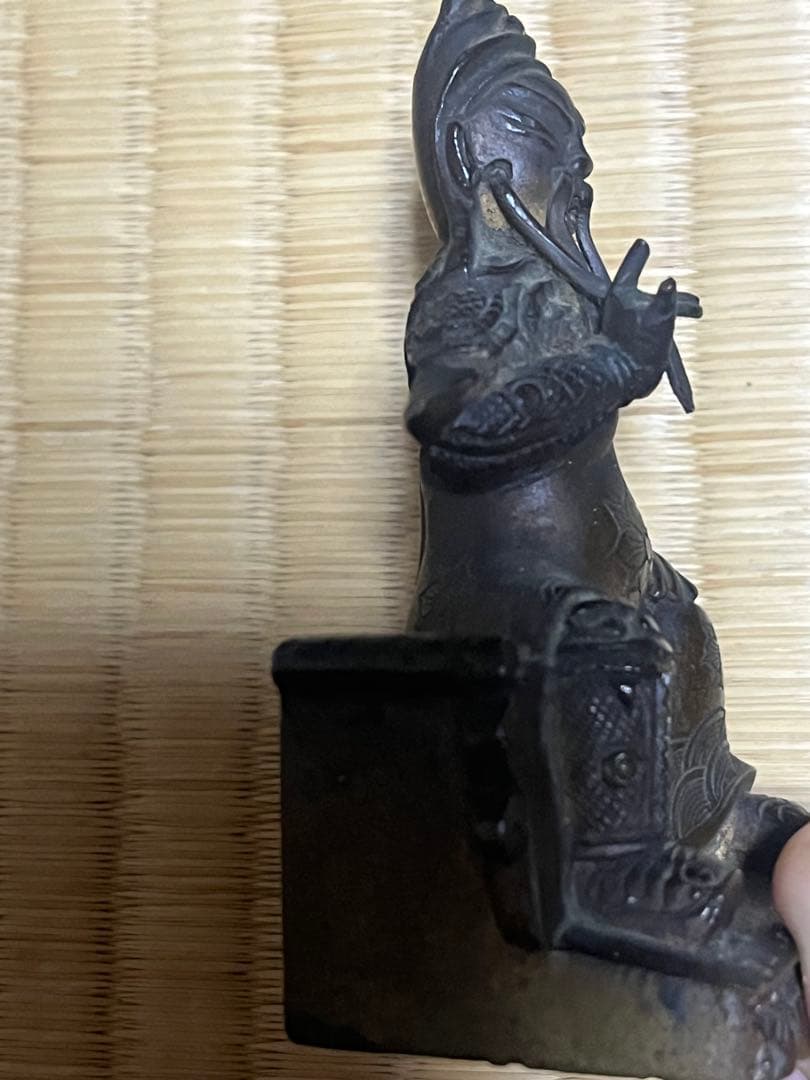 ピコ金属製 神像 彫刻 中国古美術　関羽像（関公像）　青銅清朝〜民国期頃