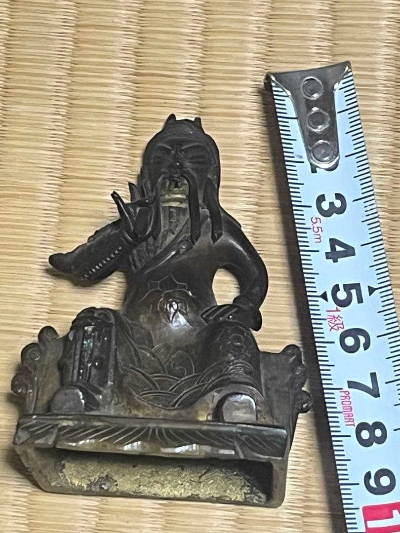 ピコ金属製 神像 彫刻 中国古美術　関羽像（関公像）　青銅清朝〜民国期頃